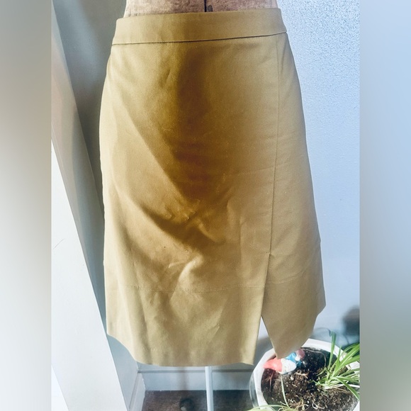 Halogen Dresses & Skirts - Halogen Tan Khaki Cotton Blend Wrap Front‎ Pencil Skirt Size 14 HA358356